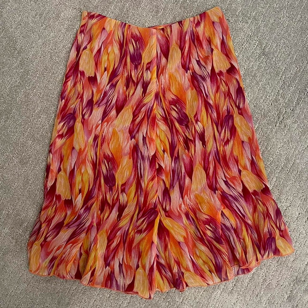 Notations Feathered Midi Skirt